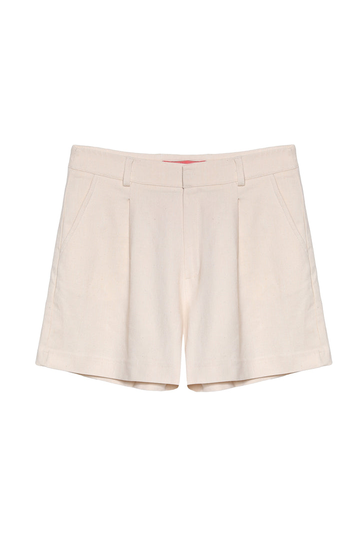 Kırçıl Kumaş Mini Şort Naturel