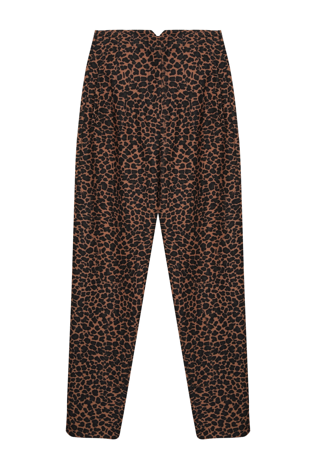 Pens Detaylı Leopar Desenli Pantolon Kahverengi