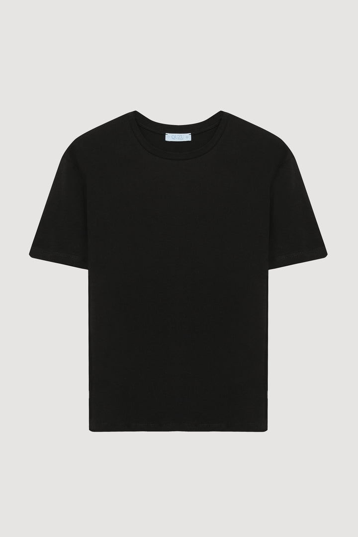 Oversize Basic Tişört 3 lü Paket Siyah/Ekru/Kahverengi
