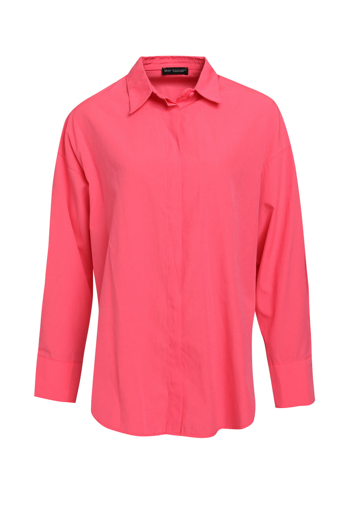 Oversize Gömlek Neon Pembe