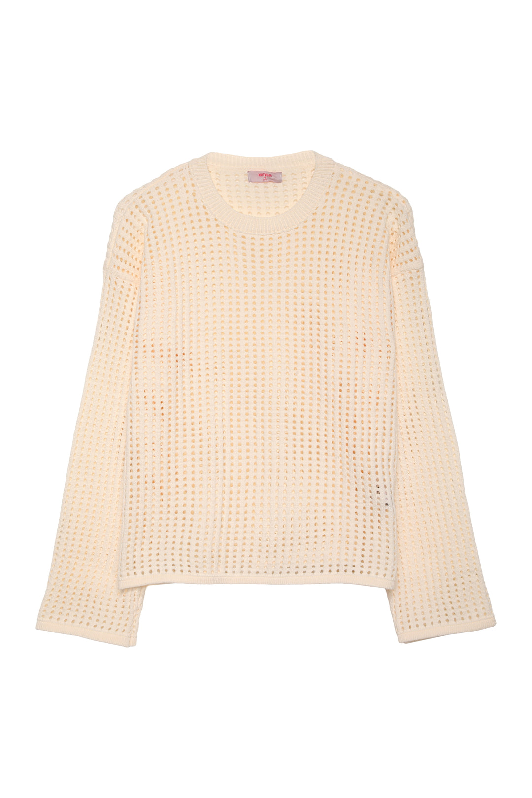 İnce File Detaylı Triko Ekru