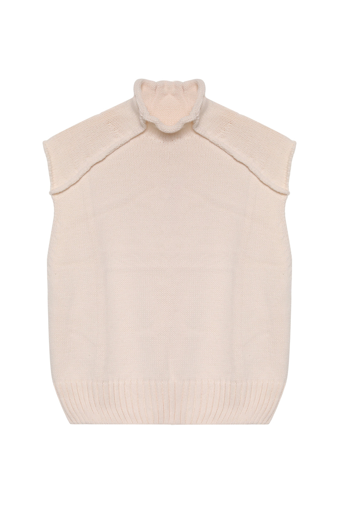 Ters Dikim Detaylı Triko Süveter Krem