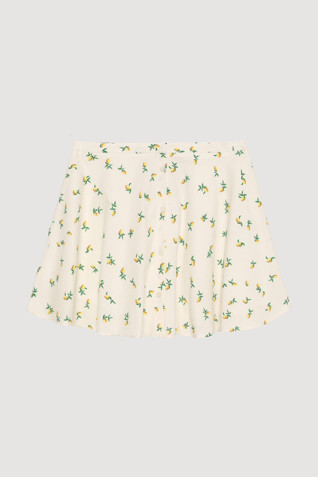 Limon Desenli Mini Etek Ekru