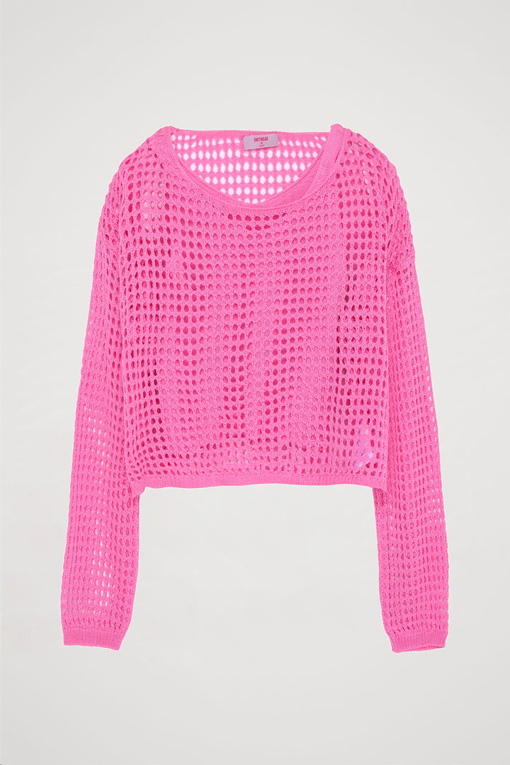 Ajurlu İkili Triko Pembe