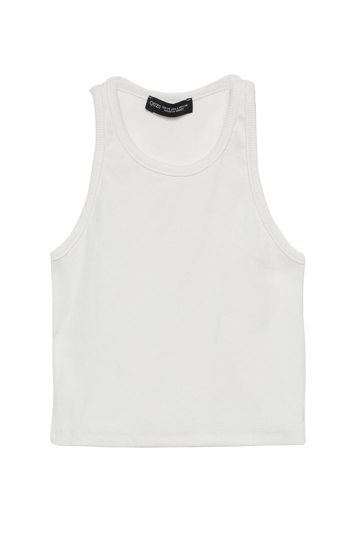 Halter Neck Crop Blouse Ecru