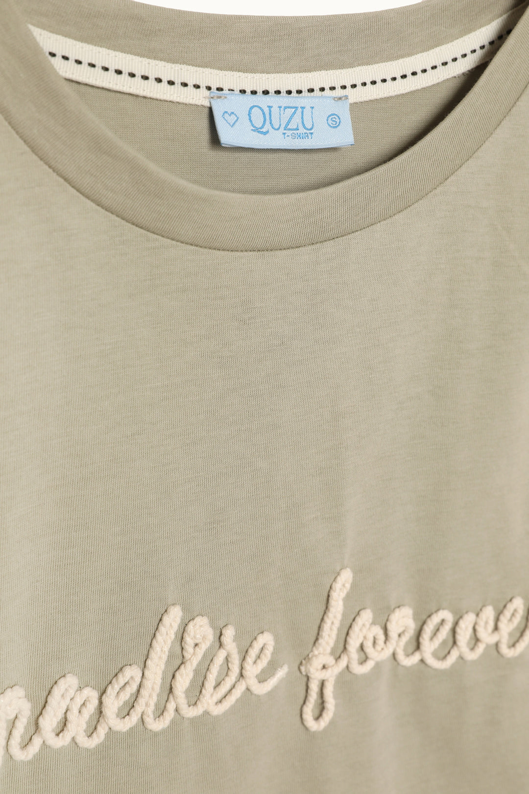 Yazı Nakışlı Kolsuz Crop Tişört Haki