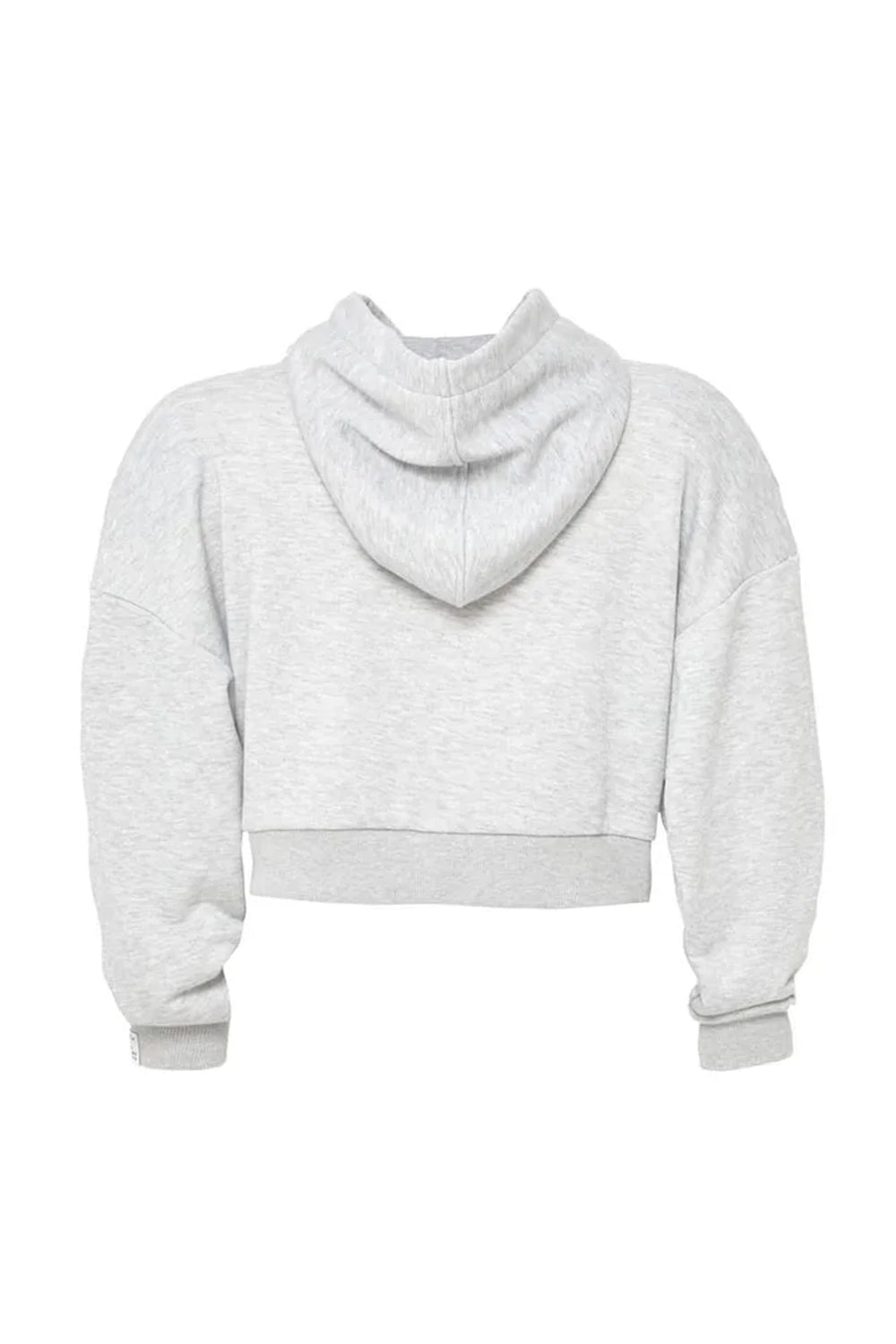 Baskı Detaylı Oversize Crop Sweatshirt Gri