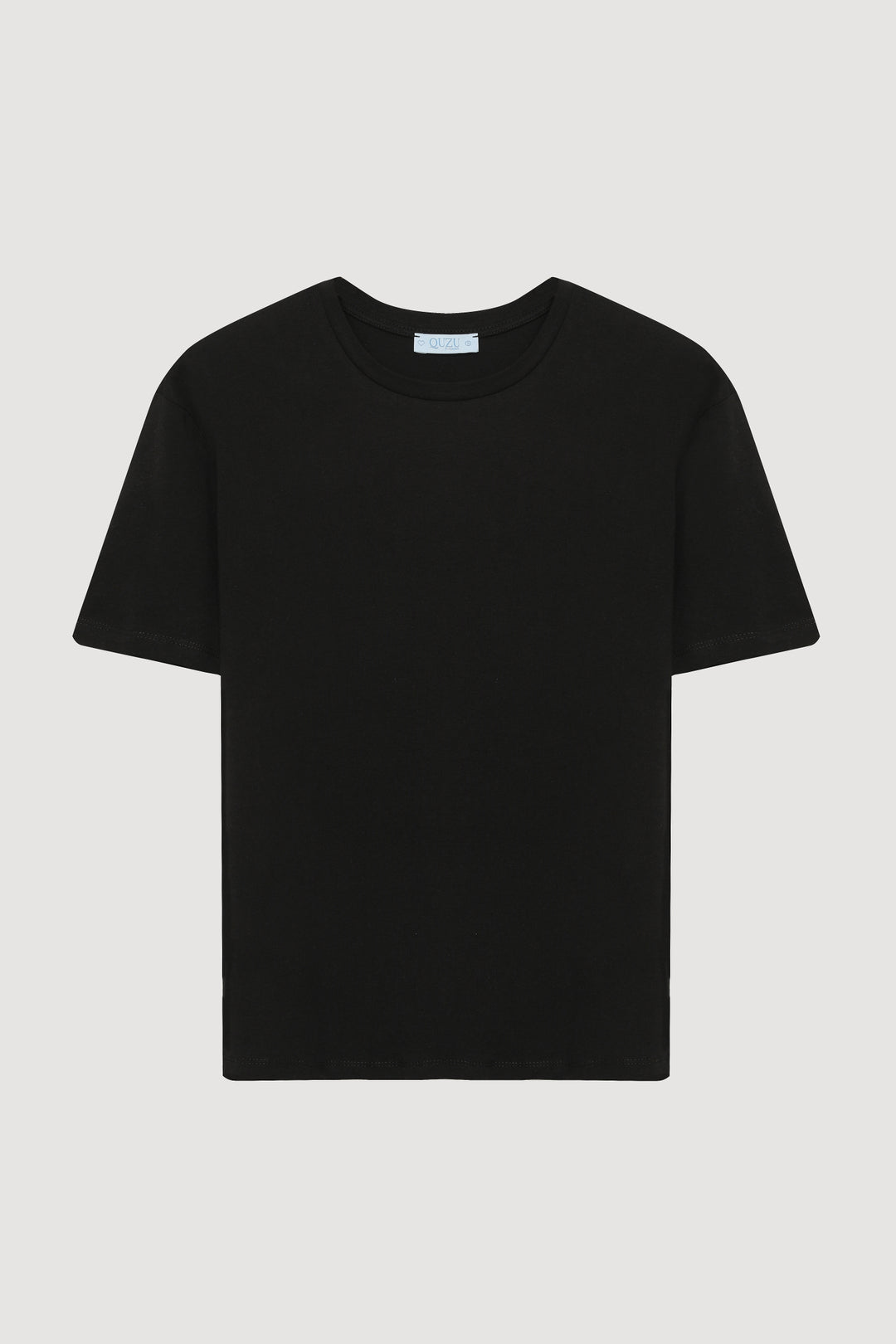 Bisiklet Yaka Oversize Basic Tişört Siyah