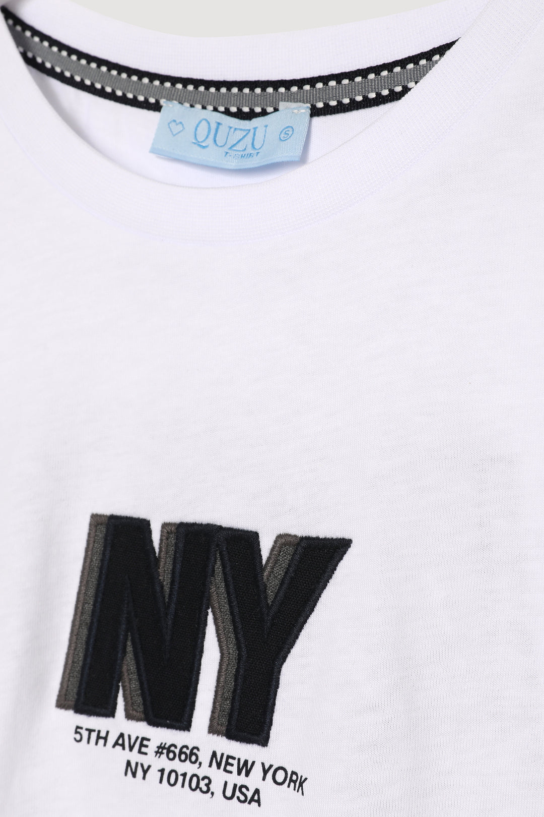 Yazı Baskılı Crop Kısa Kol Tişört Beyaz