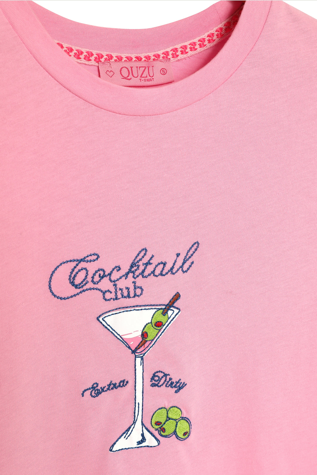 Bardak Baskılı Oversize Tişört Pembe