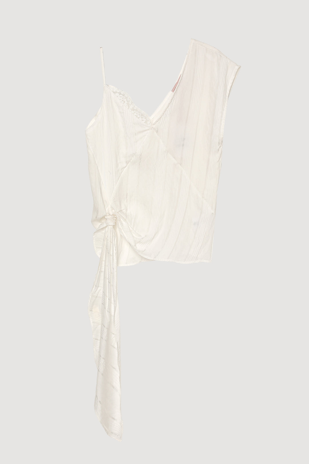 Dantel Detaylı İnce Çizgili Bluz Ekru