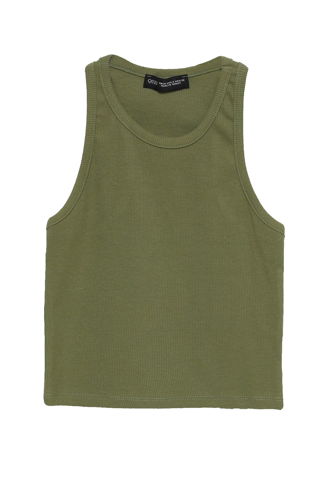 Halter Neck Crop Blouse Khaki