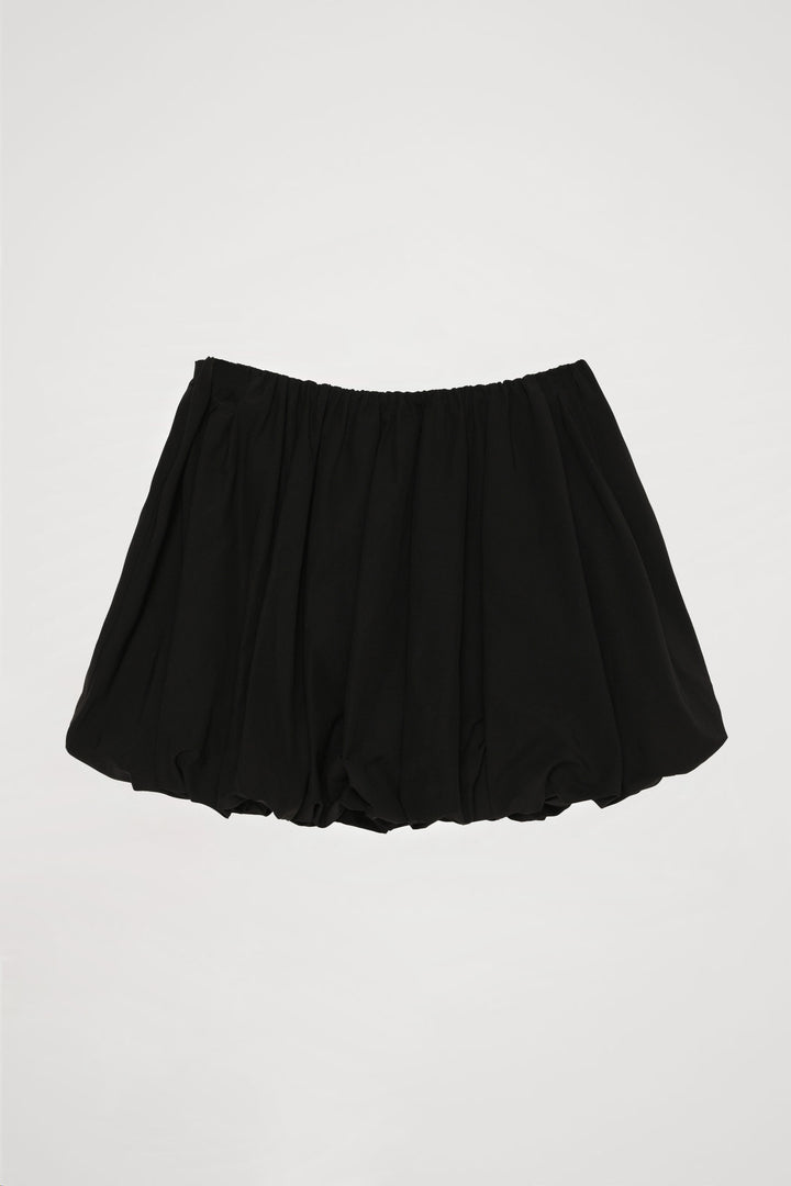 Pileli Mini Balon Etek Siyah
