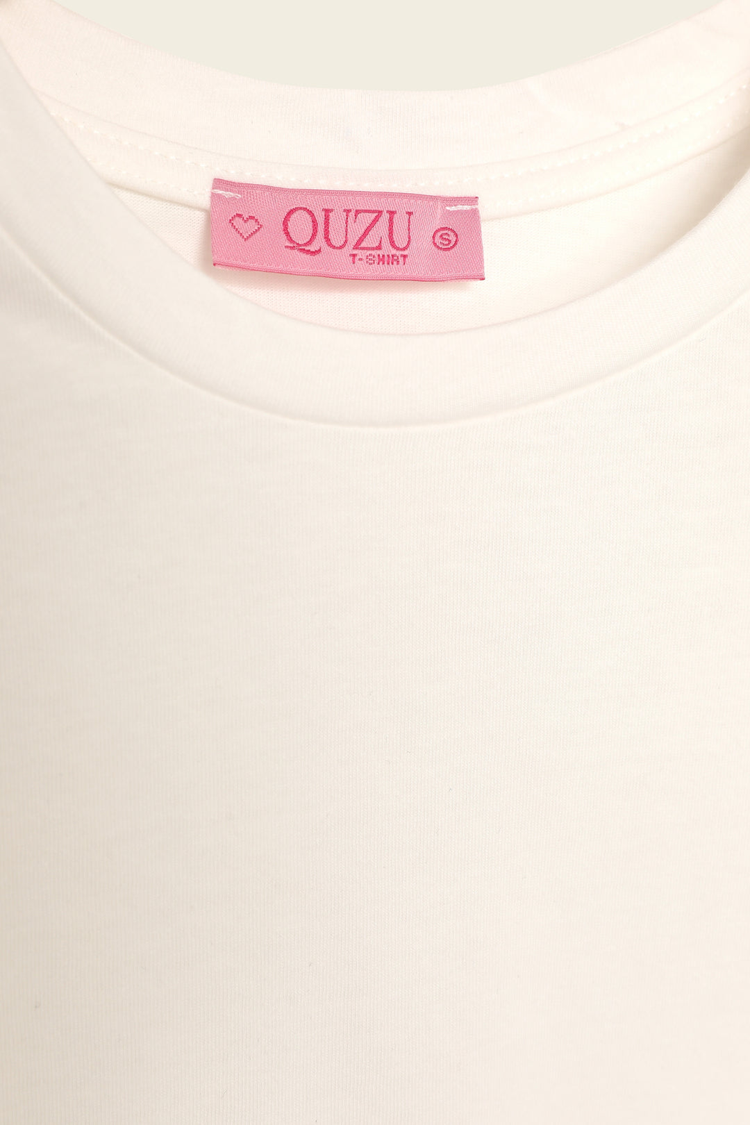Bisiklet Yaka Oversize Basic Tişört Ekru