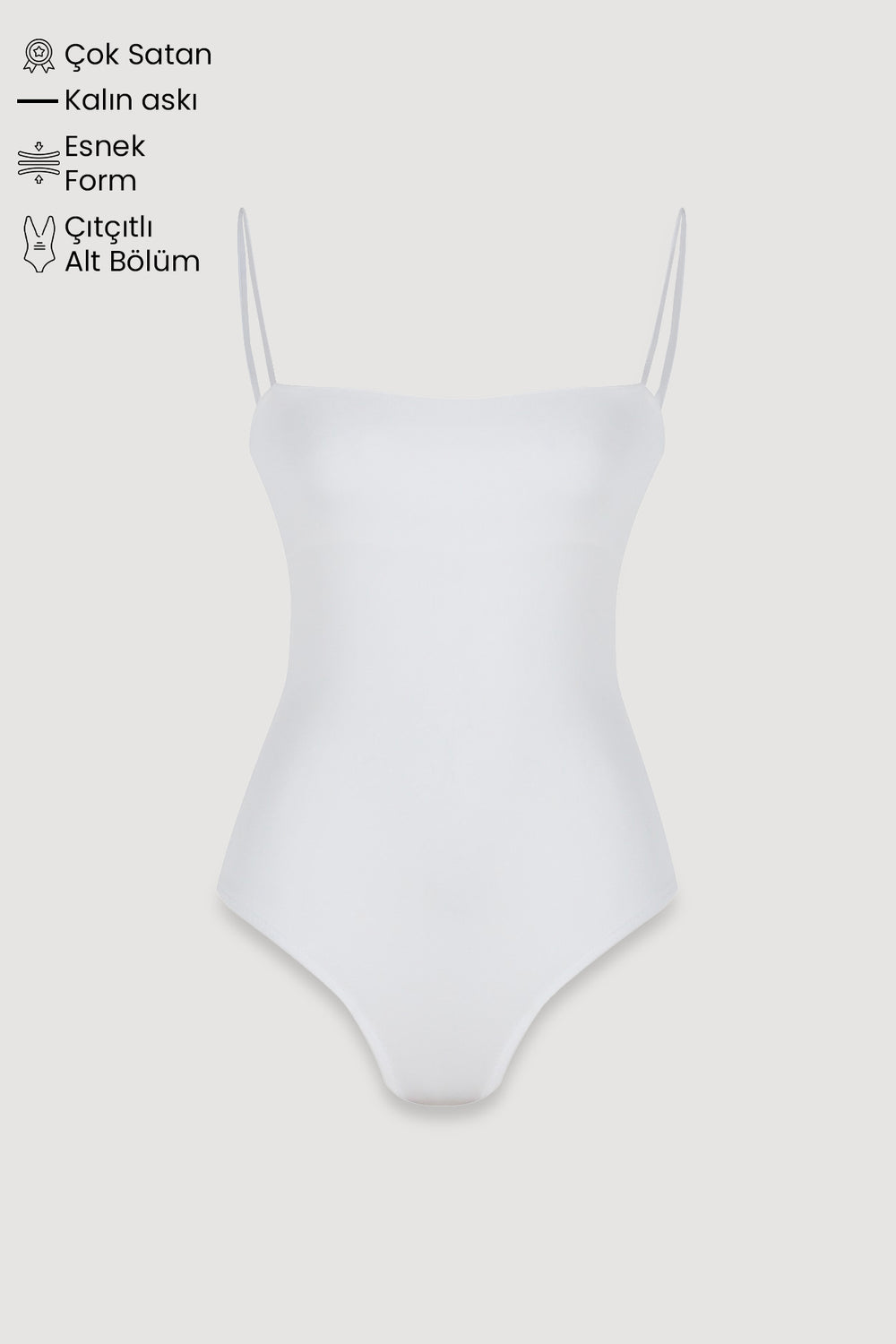 Askılı Bodysuit Ekru
