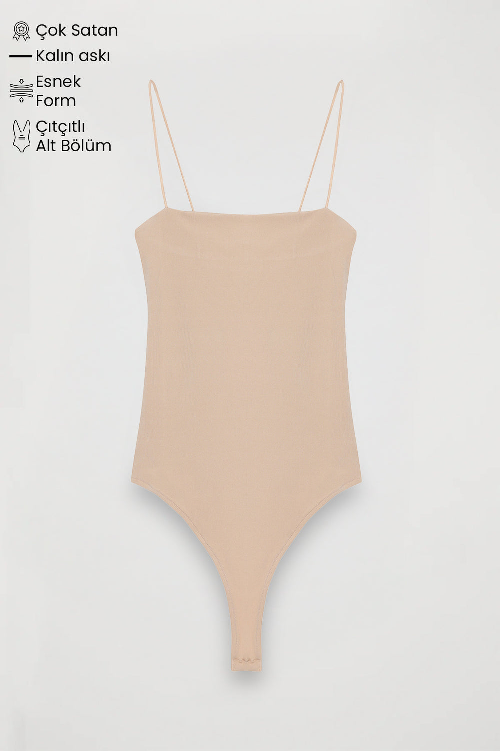 Thin Strap Bodysuit Beige
