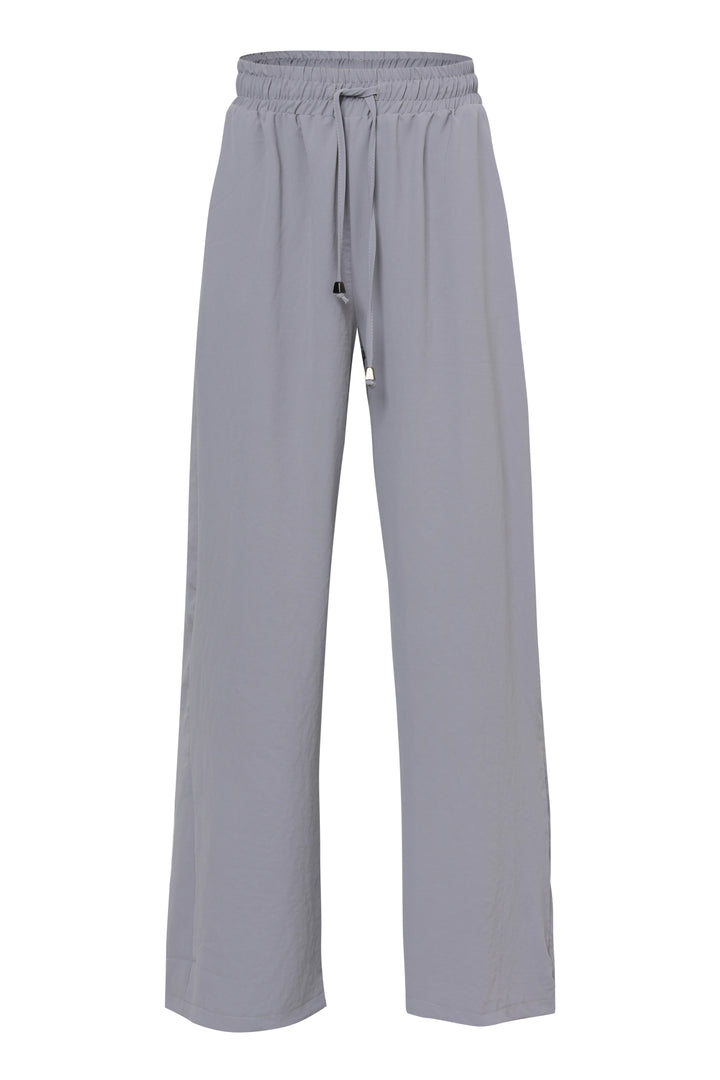 Elastic Waist Wide Leg Trousers Gray