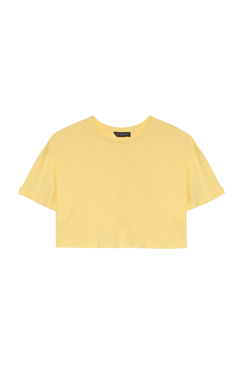 Crop  Basic Tişört Sarı