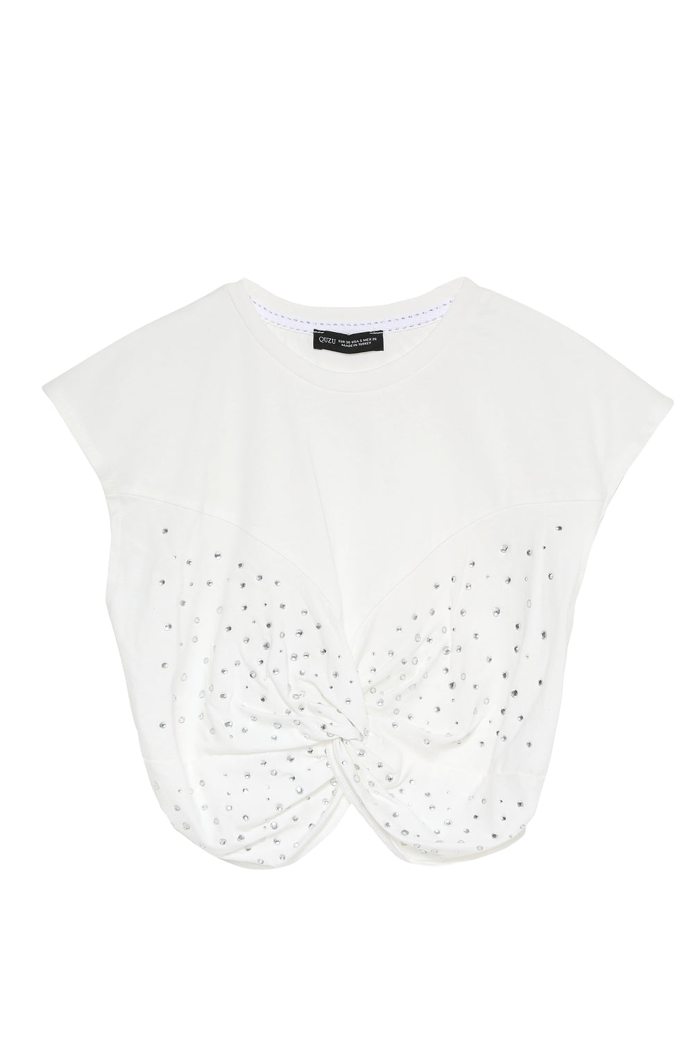 Knot Detailed Sleeveless T-Shirt Ecru