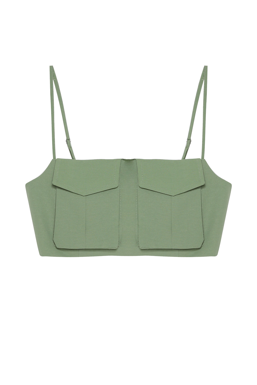 Bellow Pocket Crop Blouse Khaki