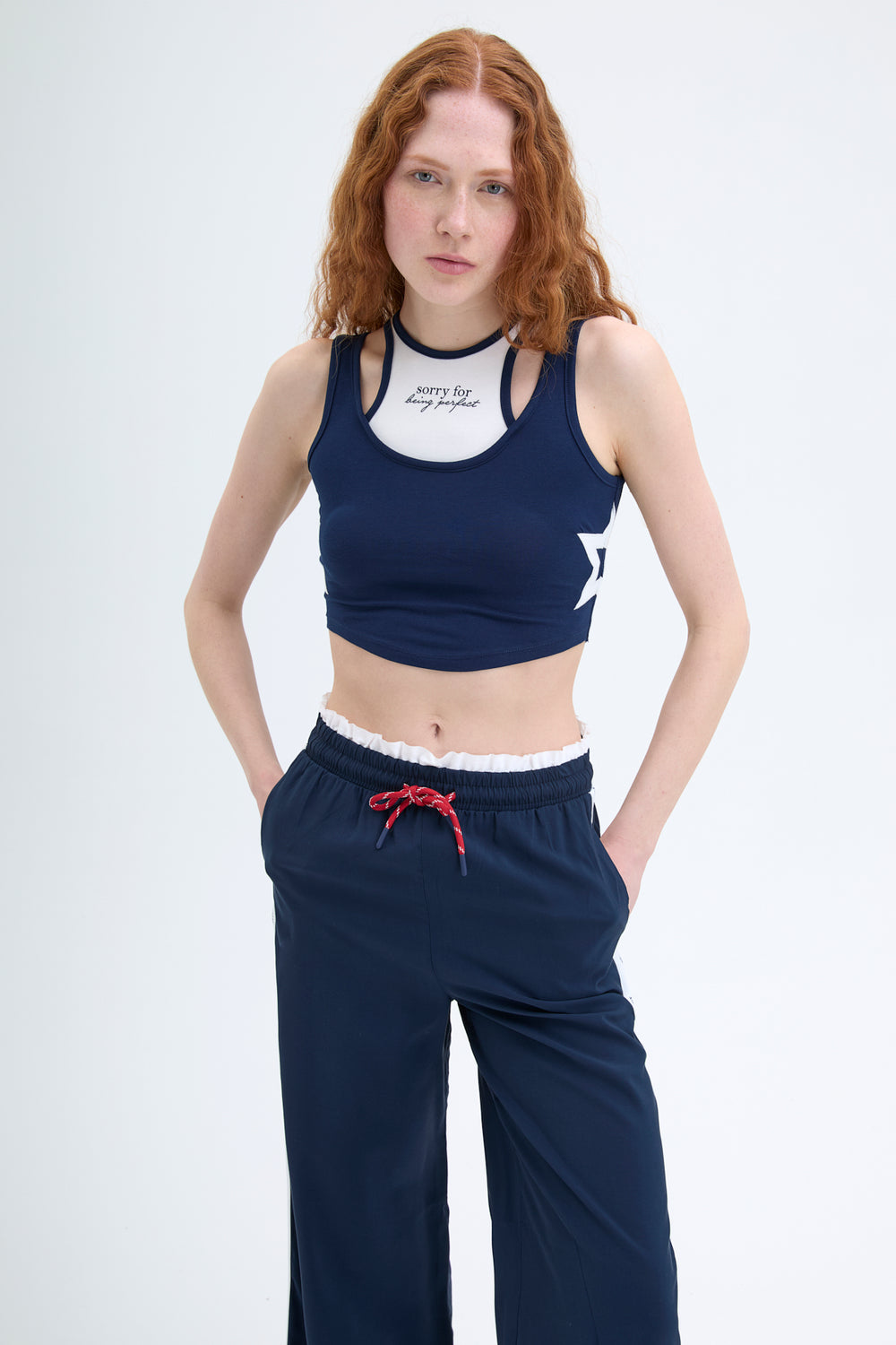 Halter Yaka Atletli Bluz Lacivert