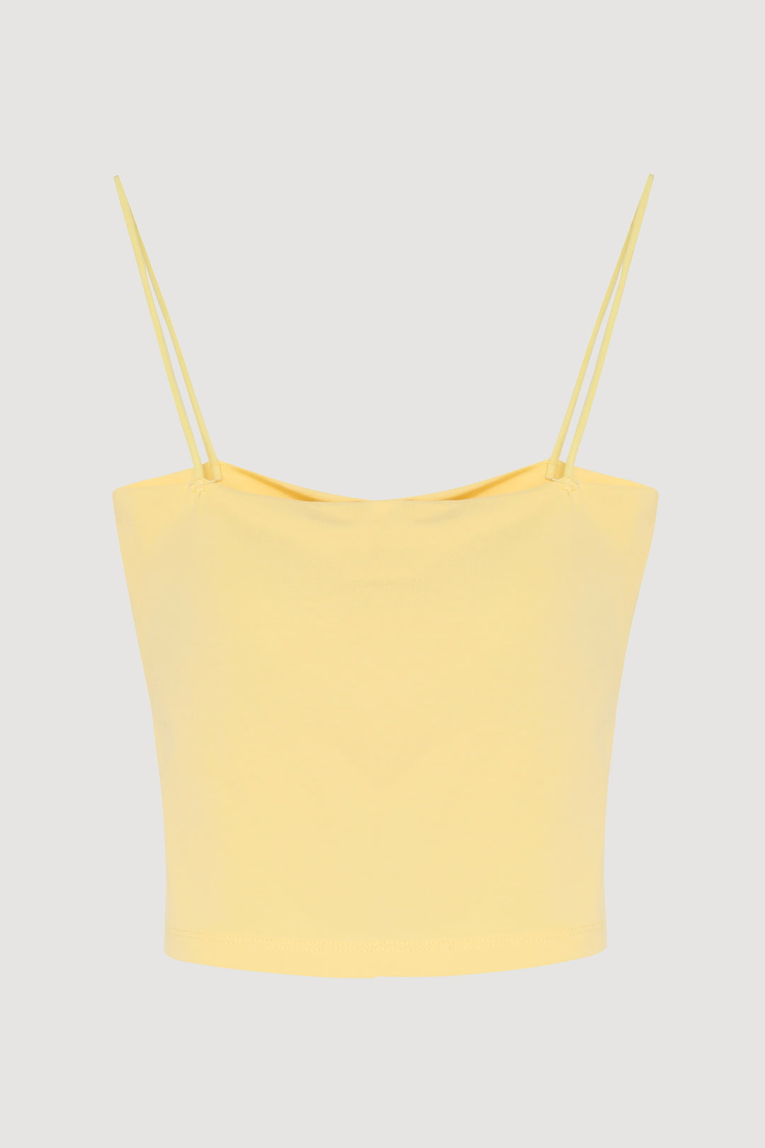 Modal Askılı Crop Basic Atlet Sarı