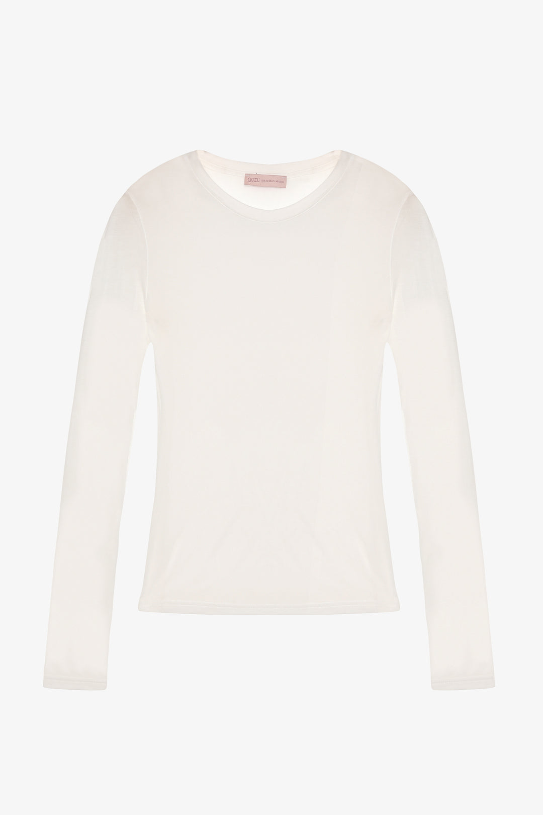 Bisiklet Yaka Basic Bluz Ekru