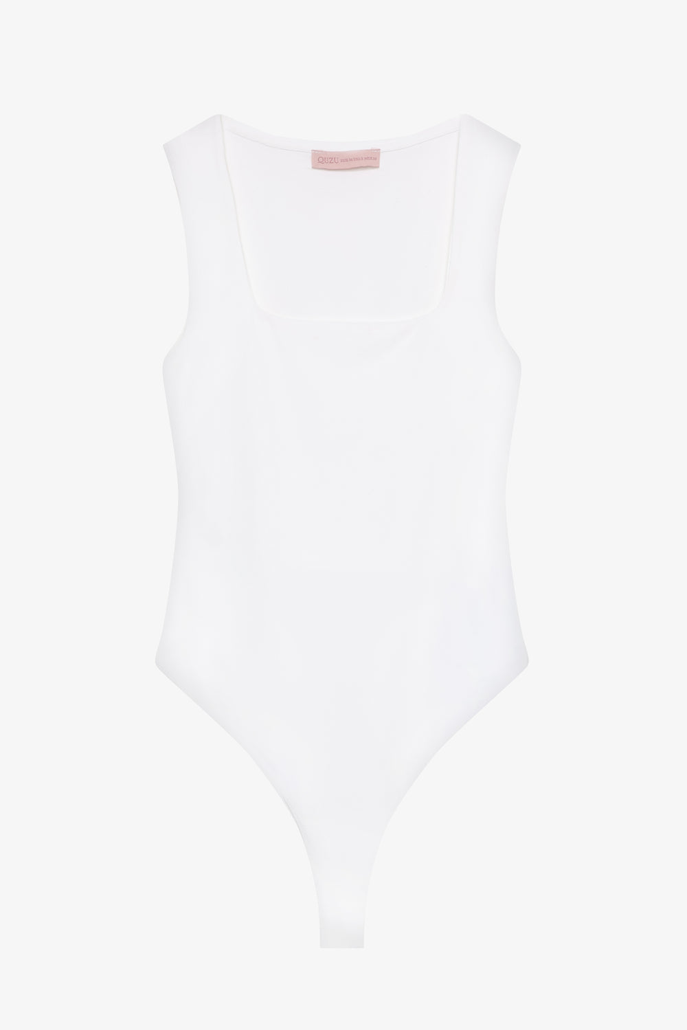 Kare Yaka Basic Bodysuit Ekru