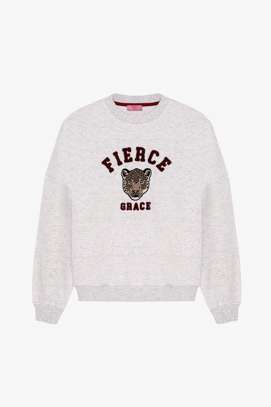 Leopar Nakışlı Bisiklet Yaka Sweatshirt Grimelanj