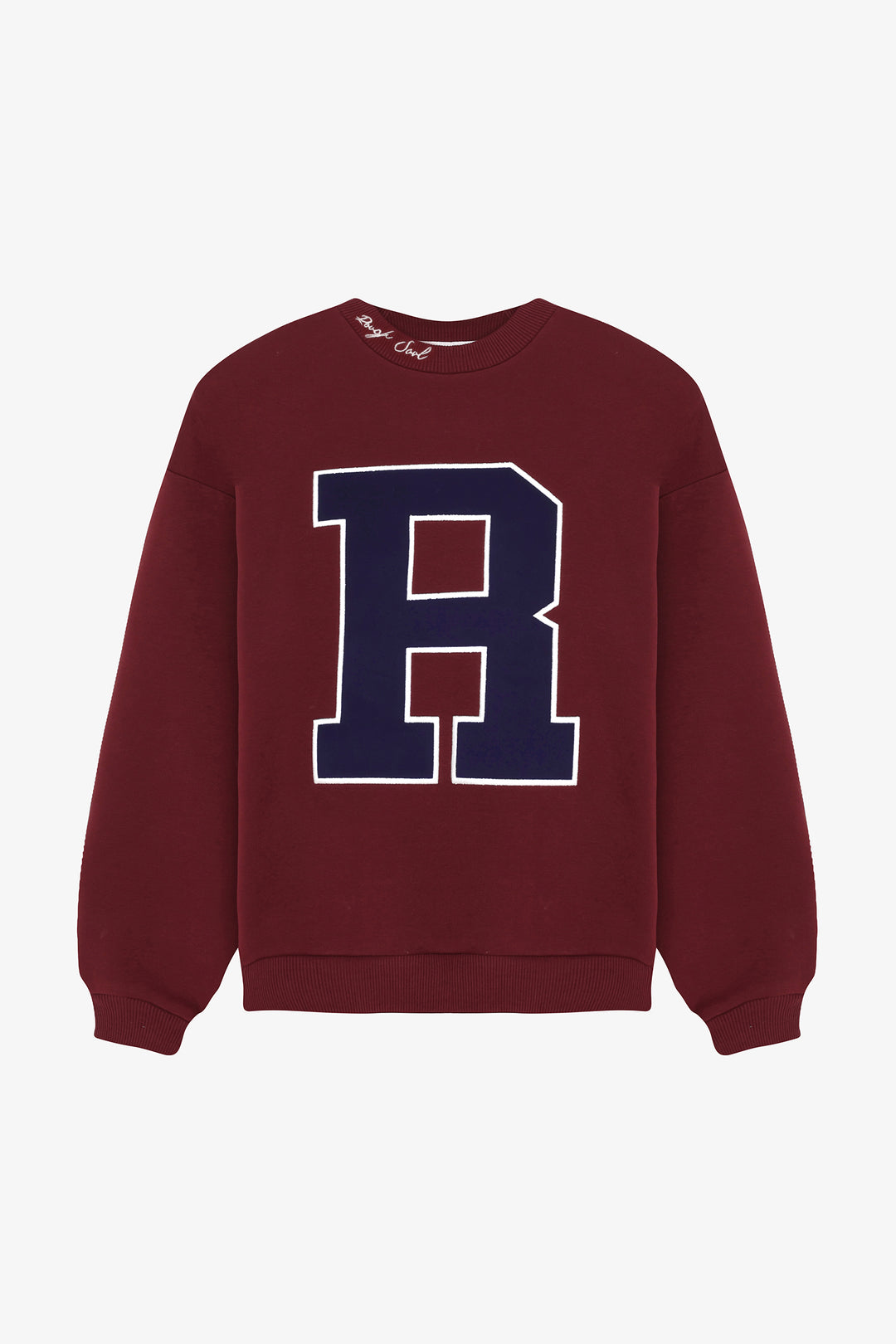 R Nakışlı Oversize Sweatshirt Bordo