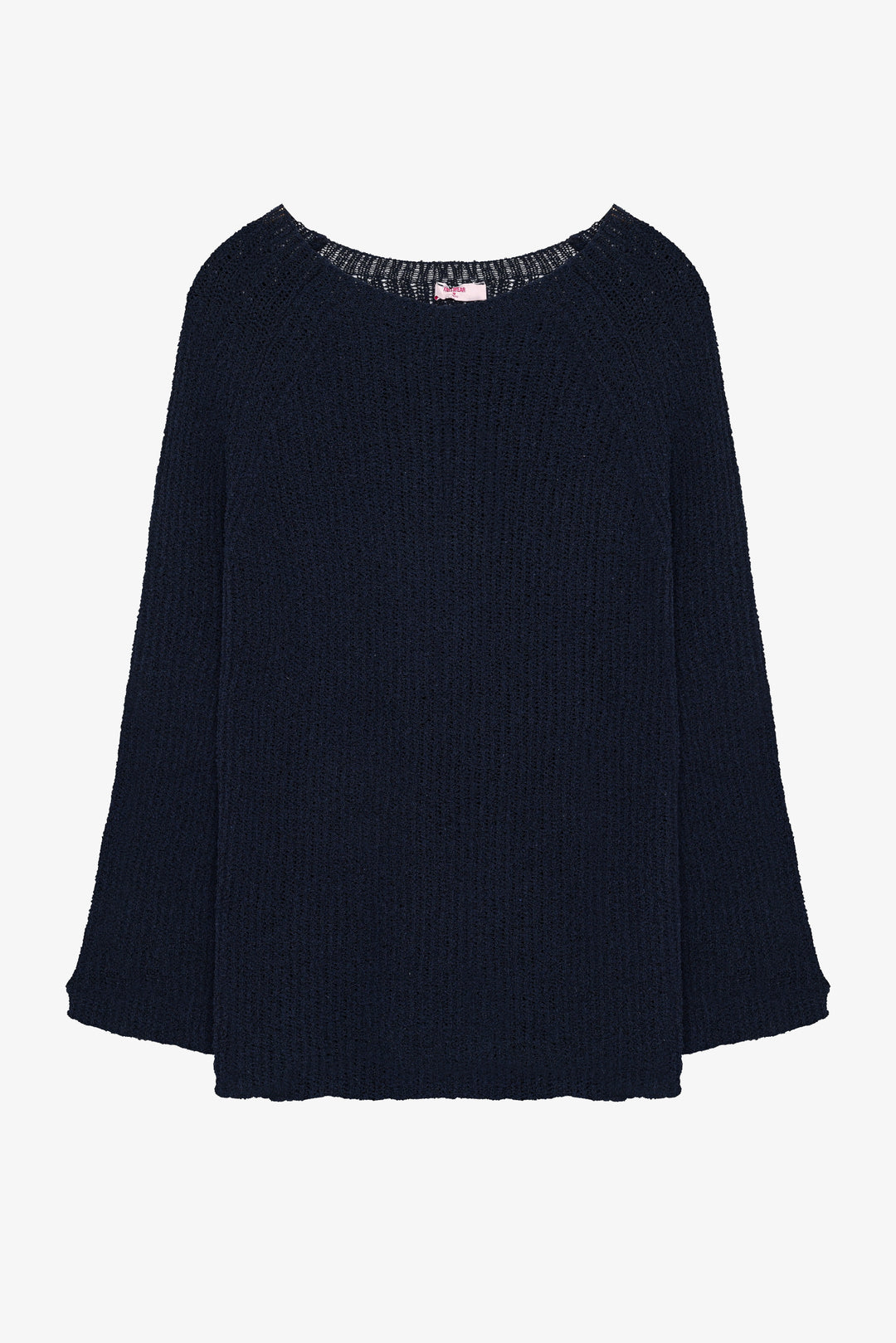 Kayık Yaka Oversize Triko Kazak Lacivert