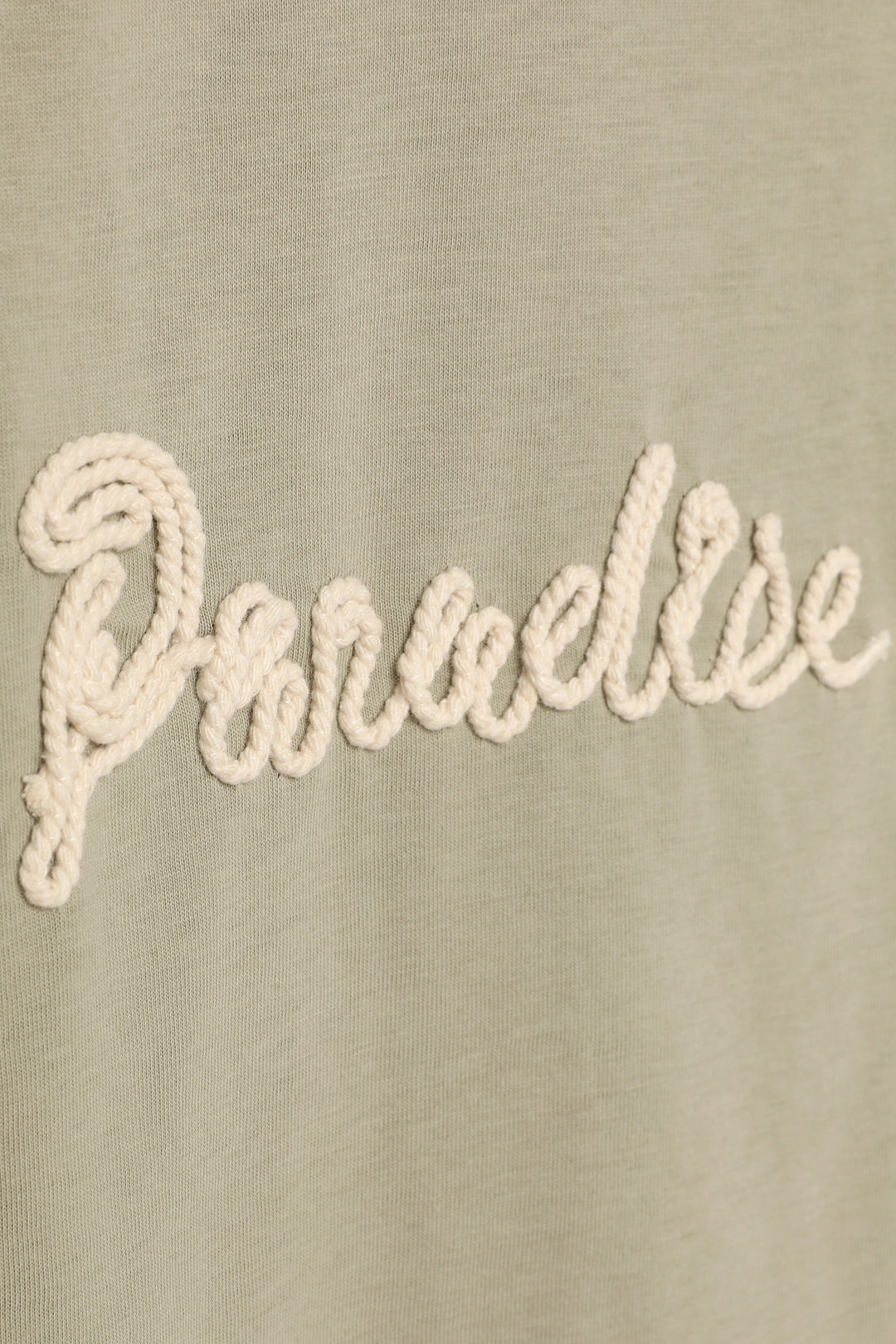 Yazı Nakışlı Kolsuz Crop Tişört Haki