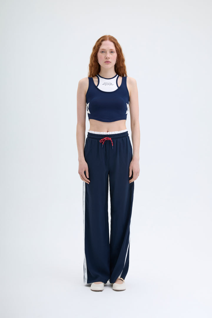 Halter Yaka Atletli Bluz Lacivert