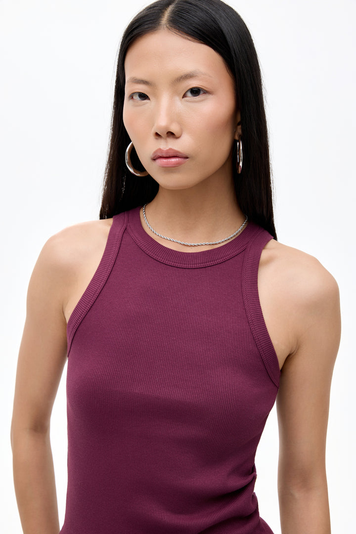Halter Yaka Basic Fitilli Atlet Mürdüm