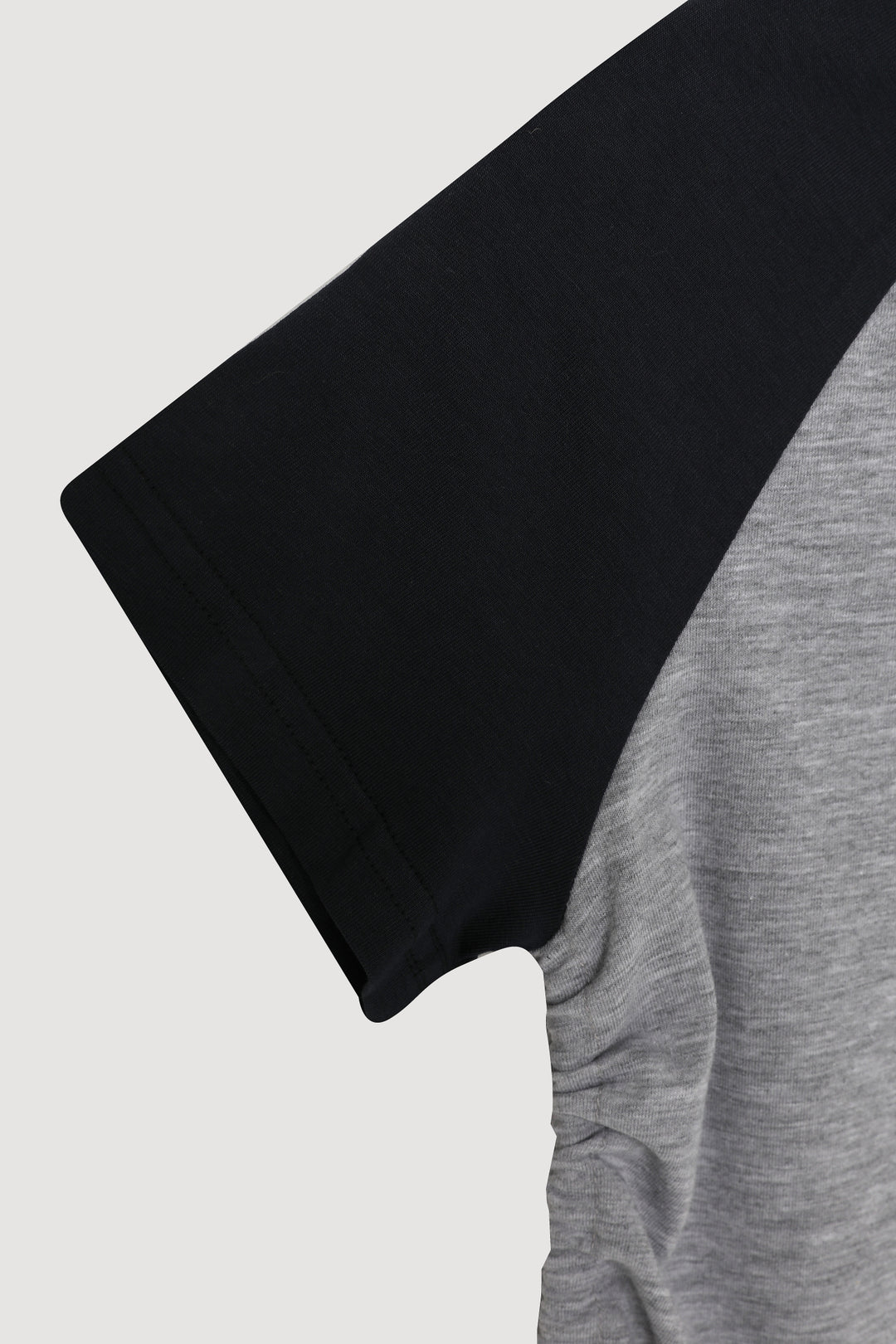 Yanları Büzgülü Kısa Kol Tişört Gri