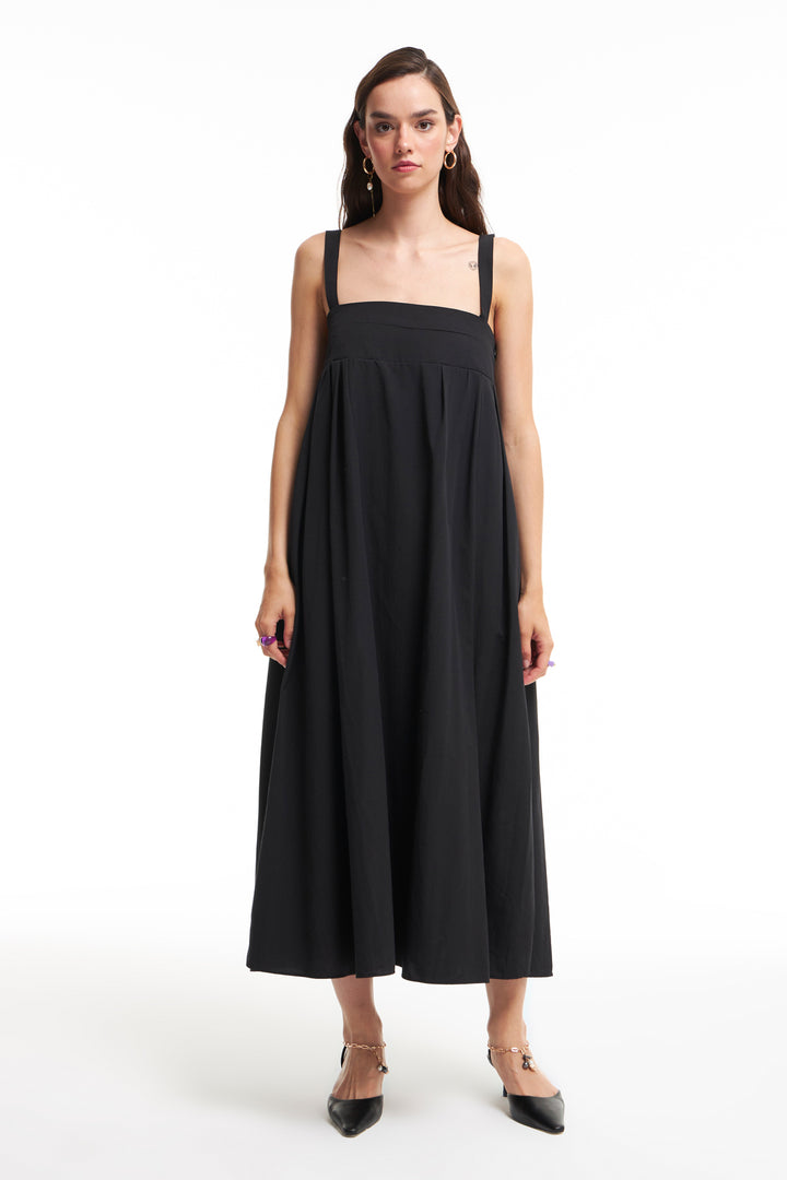 Strap Long Dress Black