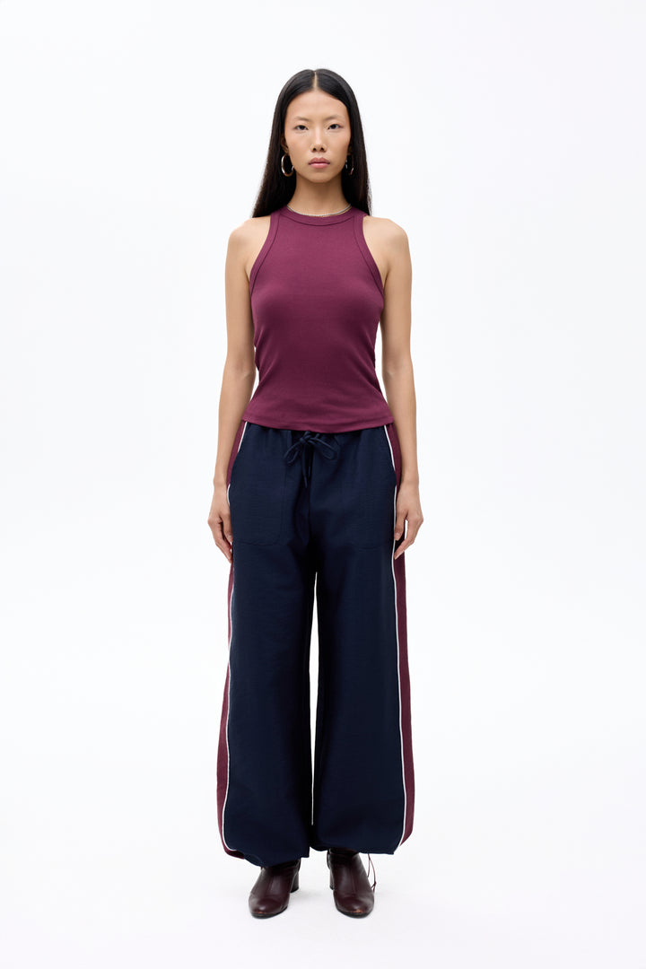 Halter Yaka Basic Fitilli Atlet Mürdüm