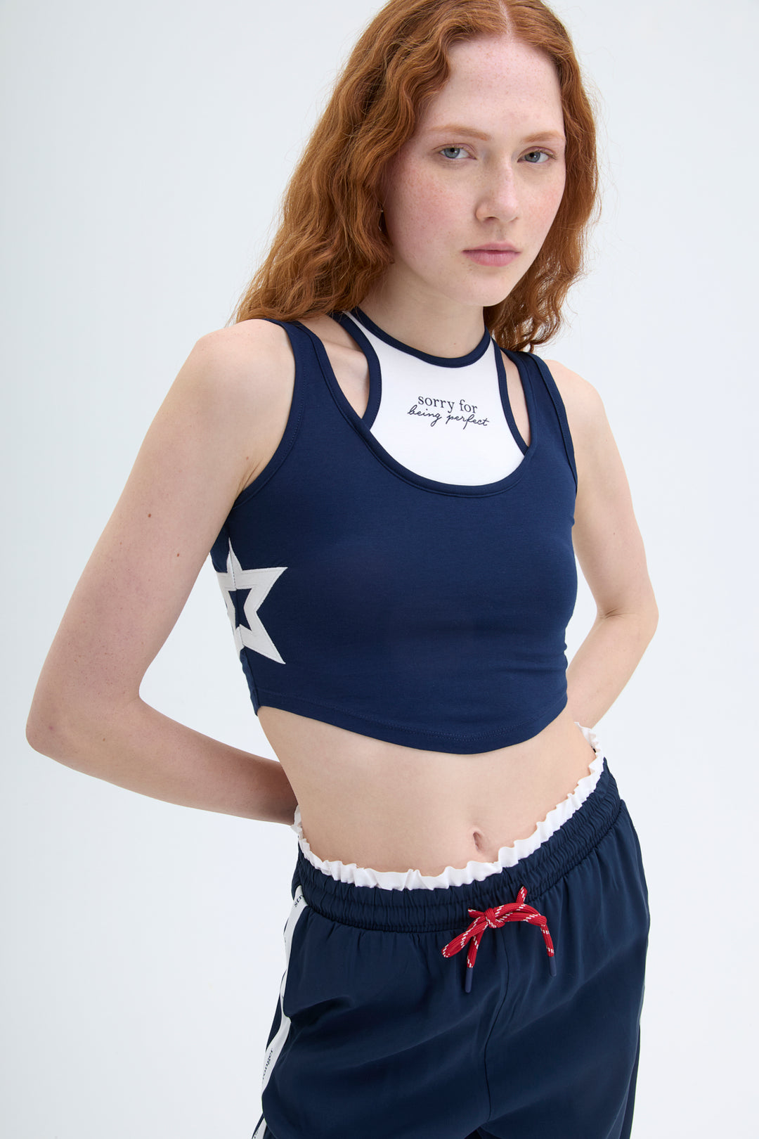 Halter Yaka Atletli Bluz Lacivert