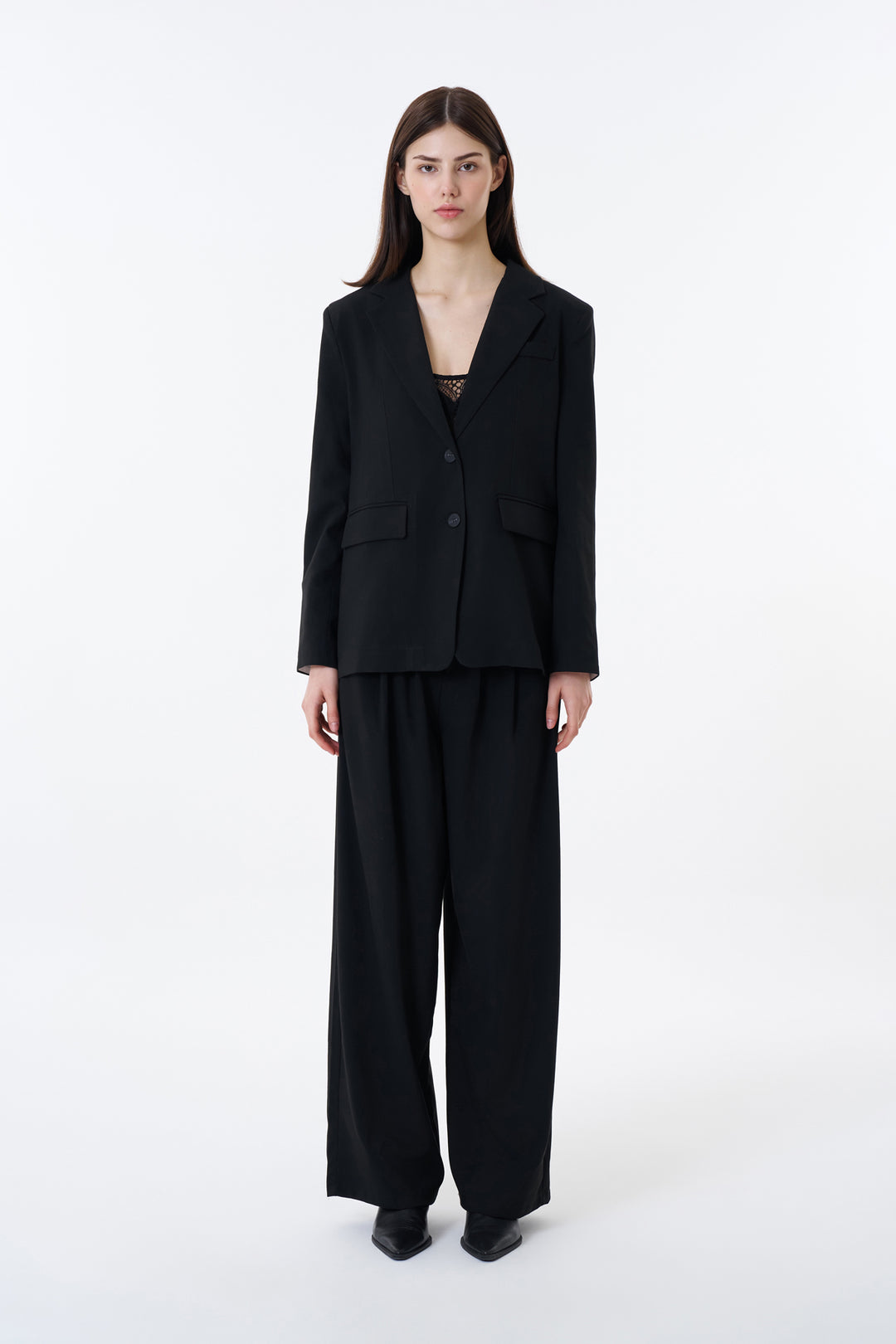Sırtı Pencere Yırtmaçlı Blazer Ceket Siyah