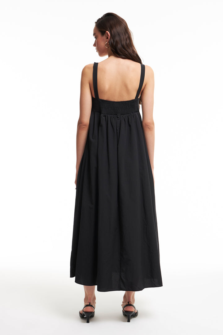 Strap Long Dress Black