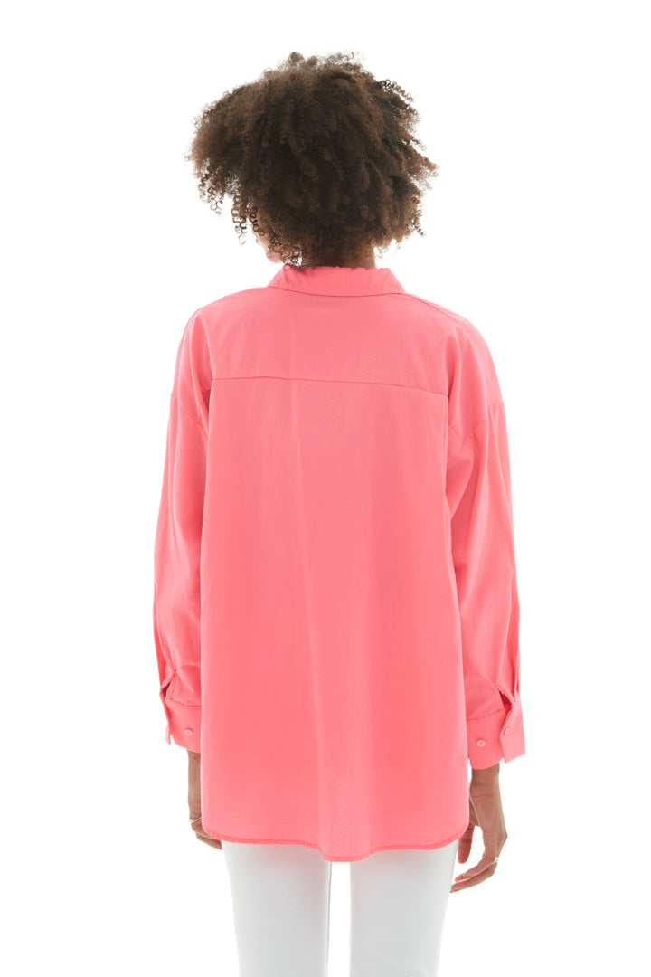 Oversize Gömlek Neon Pembe