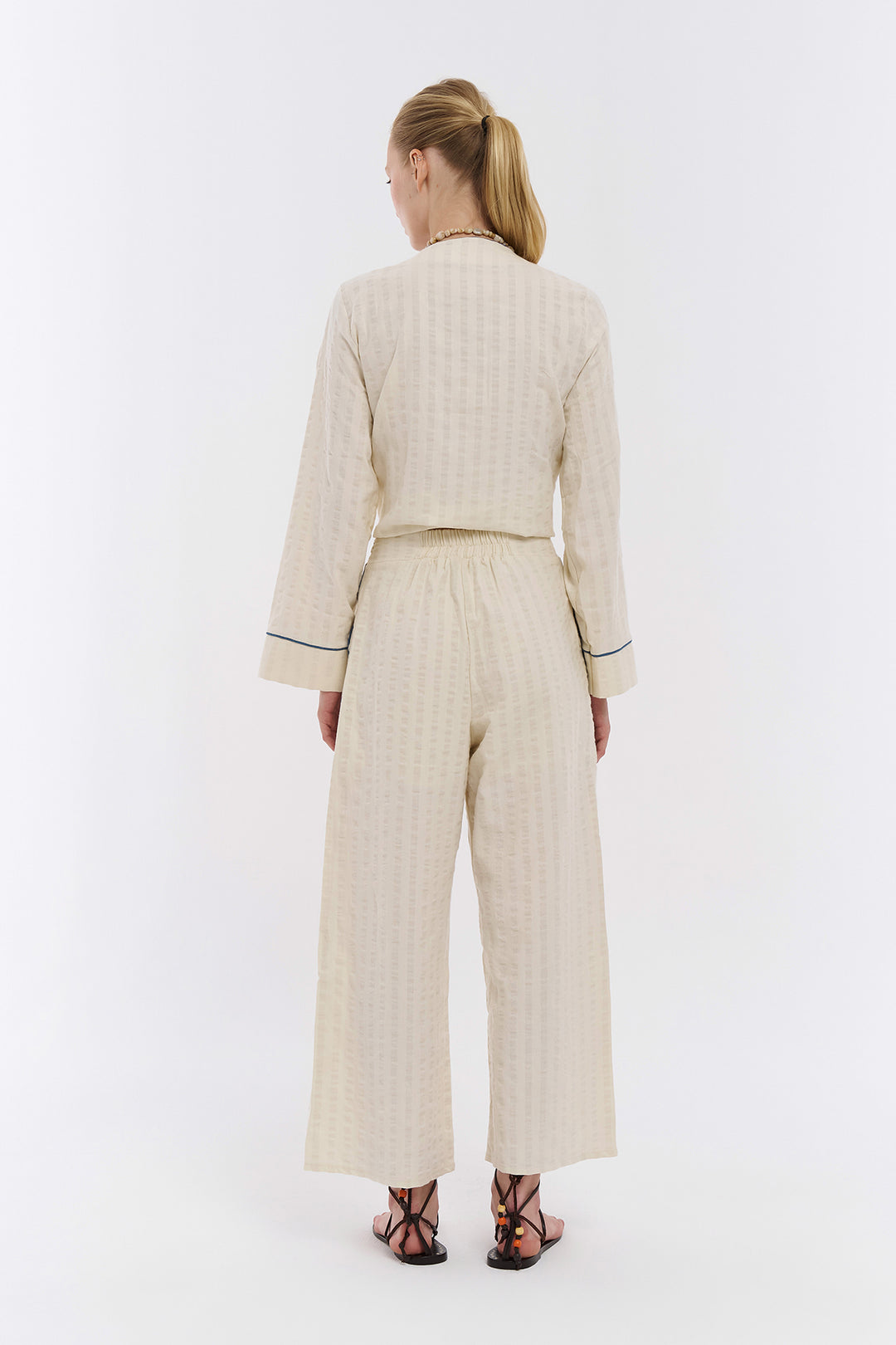 Trok Detay Şerit Pantolon Naturel