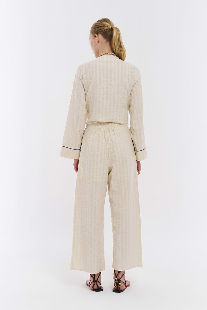 Trok Detay Şerit Pantolon Naturel