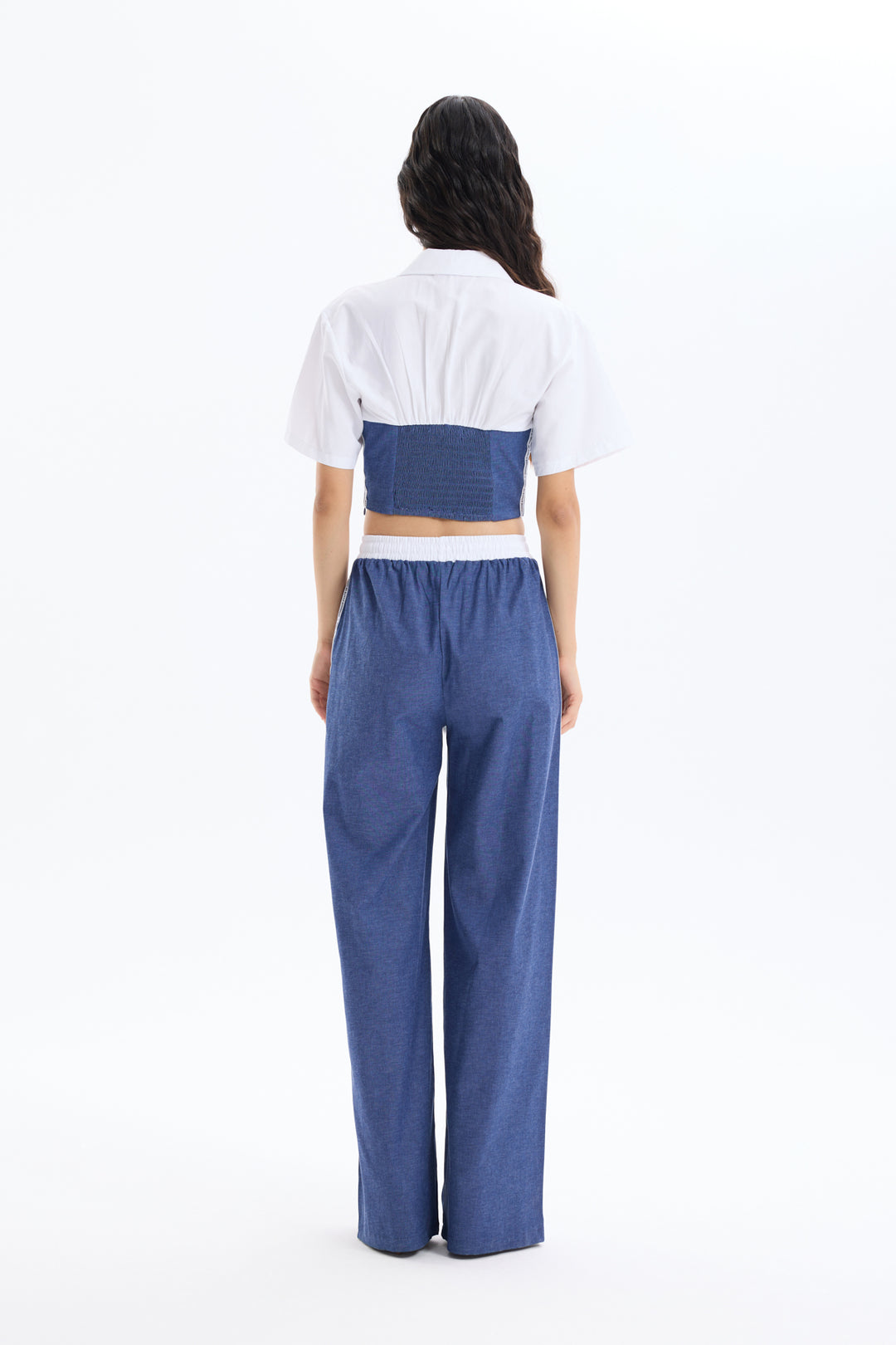 Gömlek Matchli Kot Görünümlü Bluz İndigo