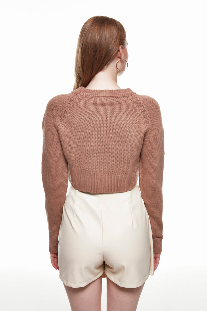 Crop Knitwear Sweater Mink