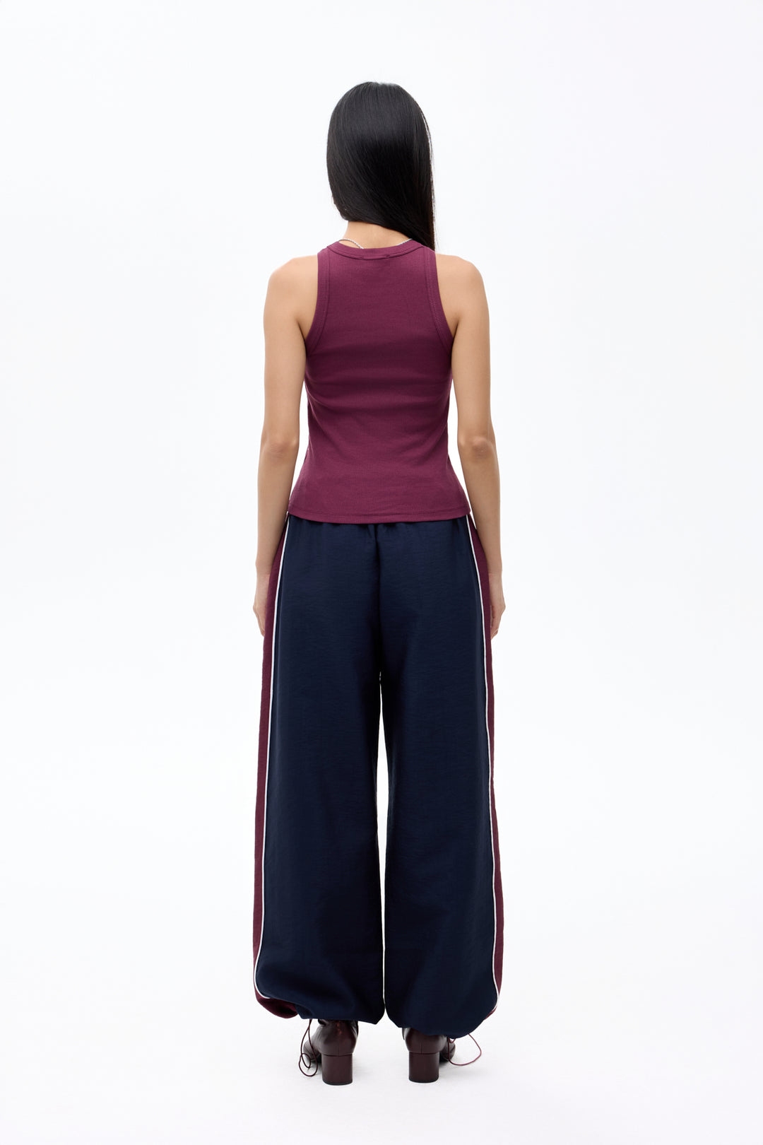 Halter Yaka Basic Fitilli Atlet Mürdüm