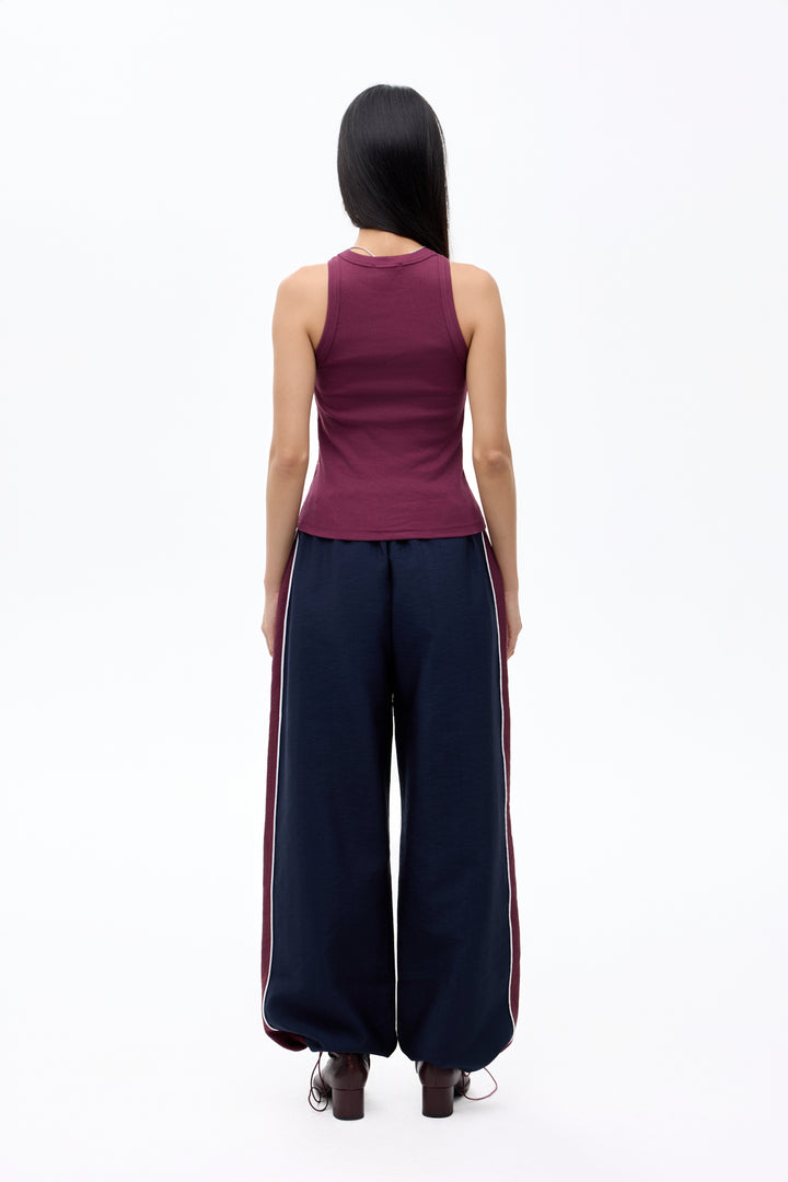 Halter Yaka Basic Fitilli Atlet Mürdüm