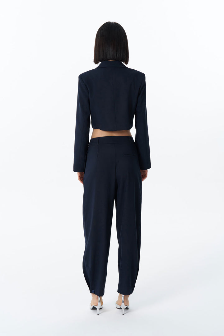 Pile Detaylı Jogger Pantolon Lacivert