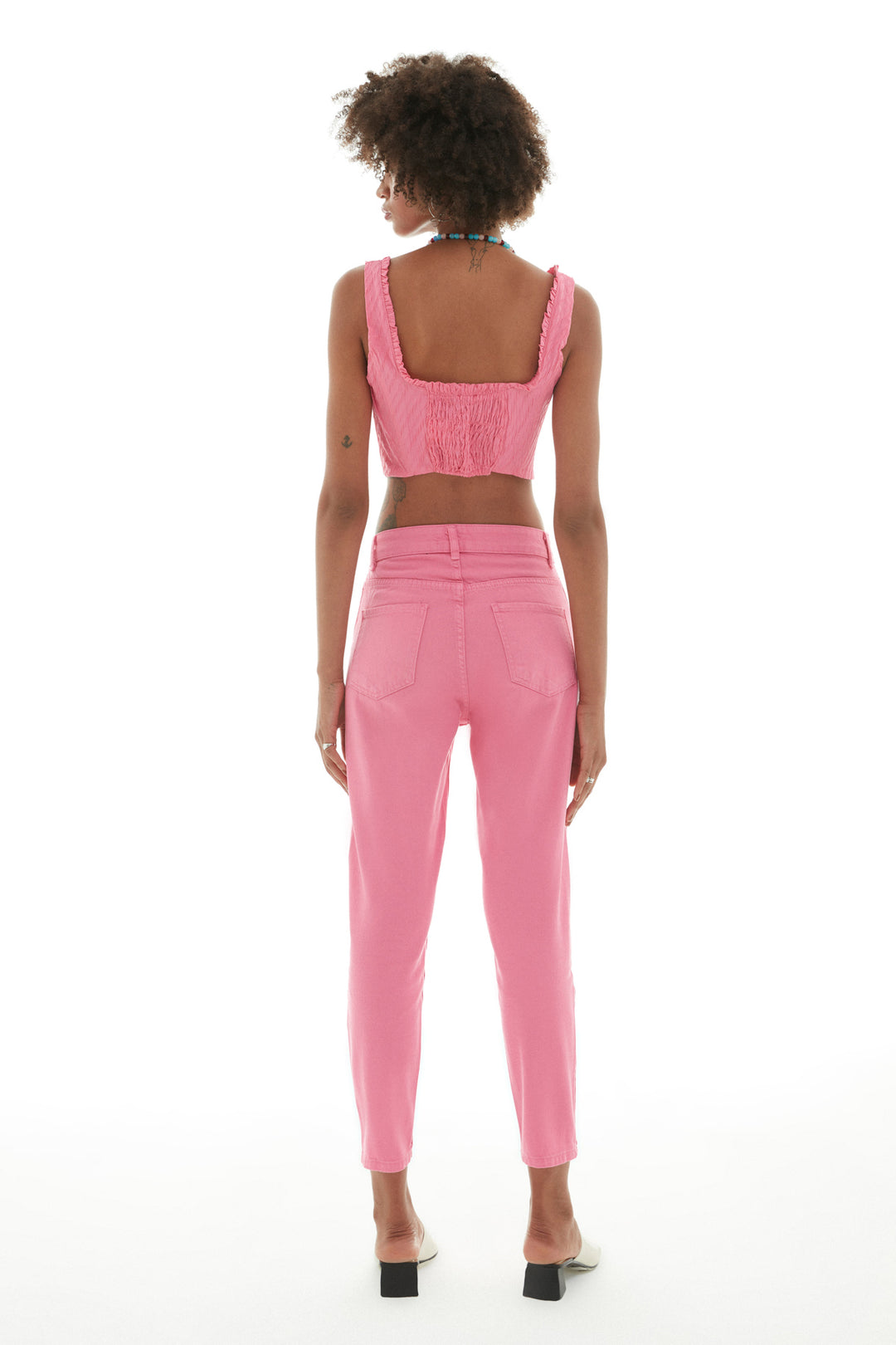 Gabardine Mom Jean Candy Pink