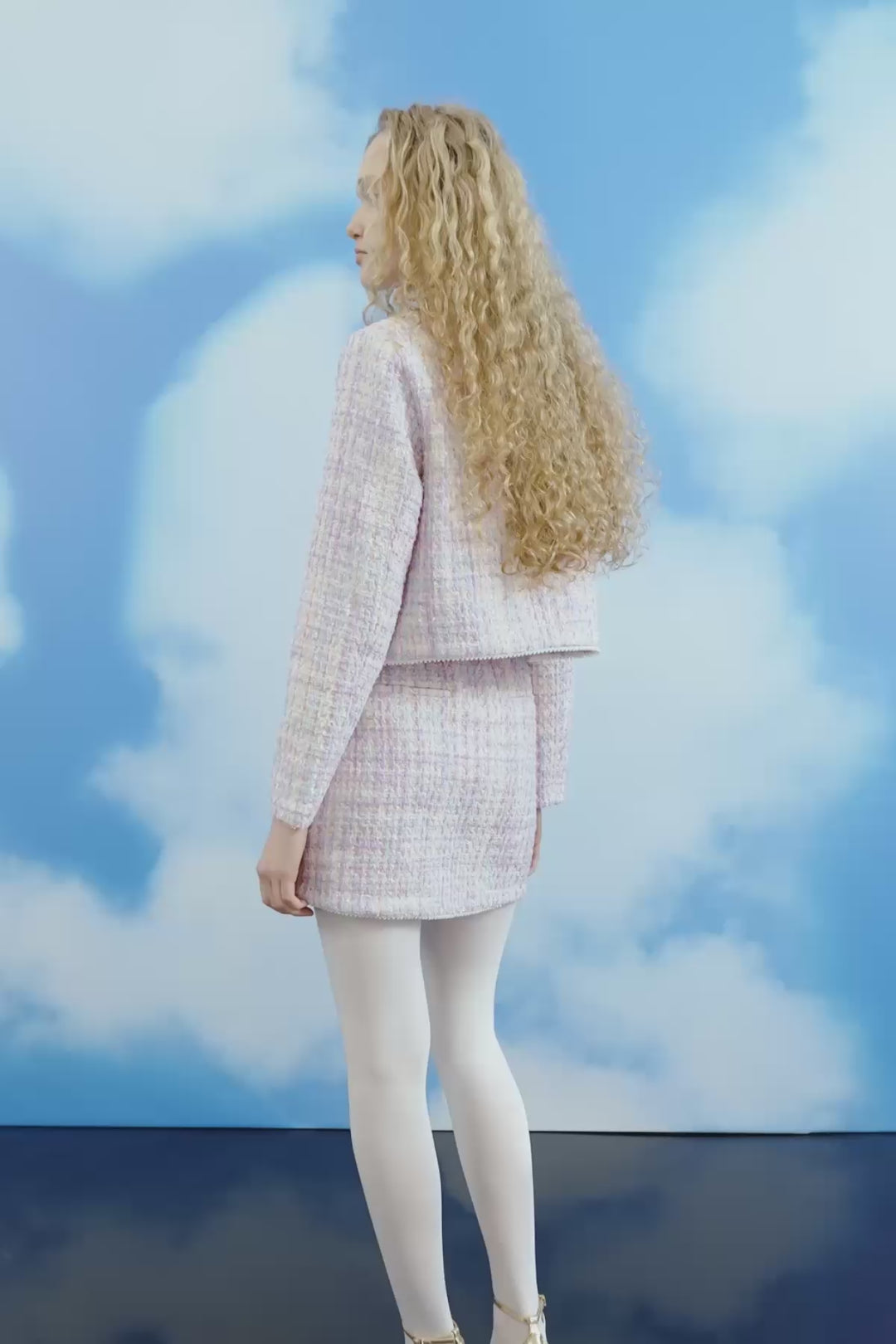 İnci Aksesuarlı Cep Kapaklı Mini Tüvit Etek Lila